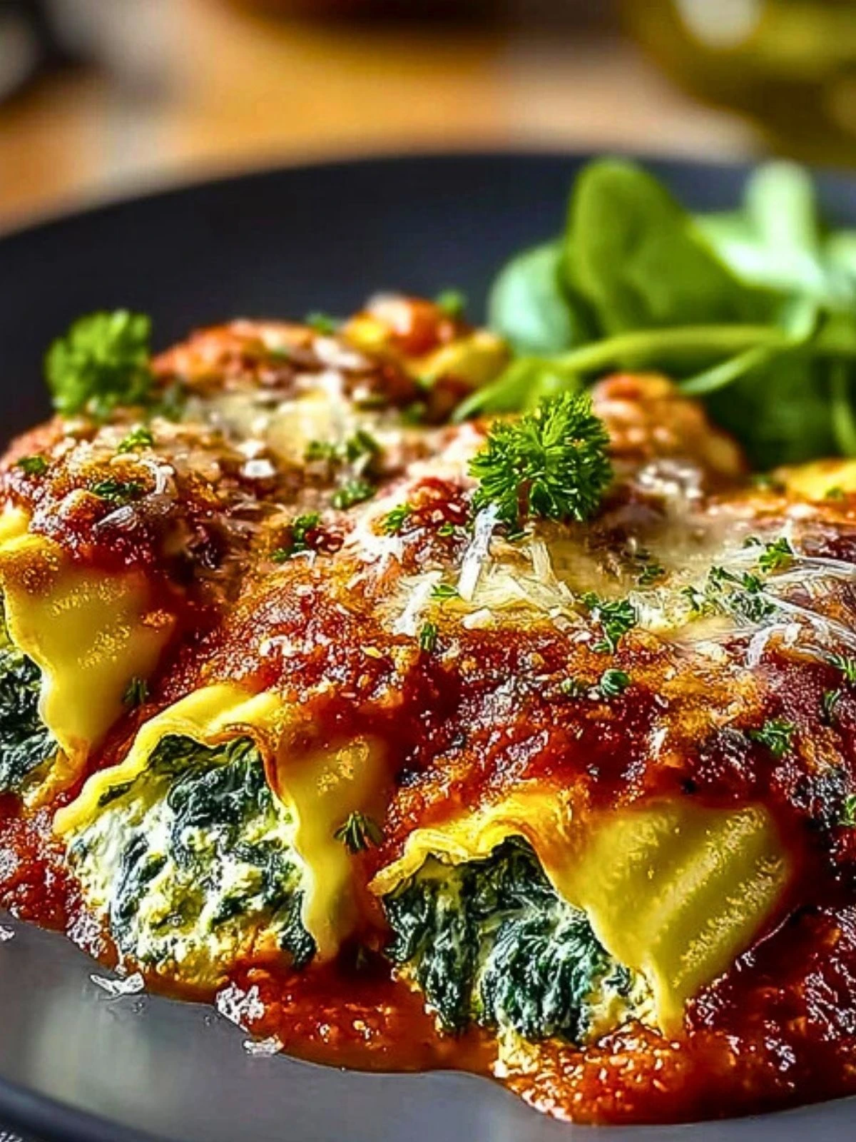 Spinach and Ricotta Stuffed Manicotti (1)