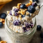 Blueberry Overnight Oats With Yogurt