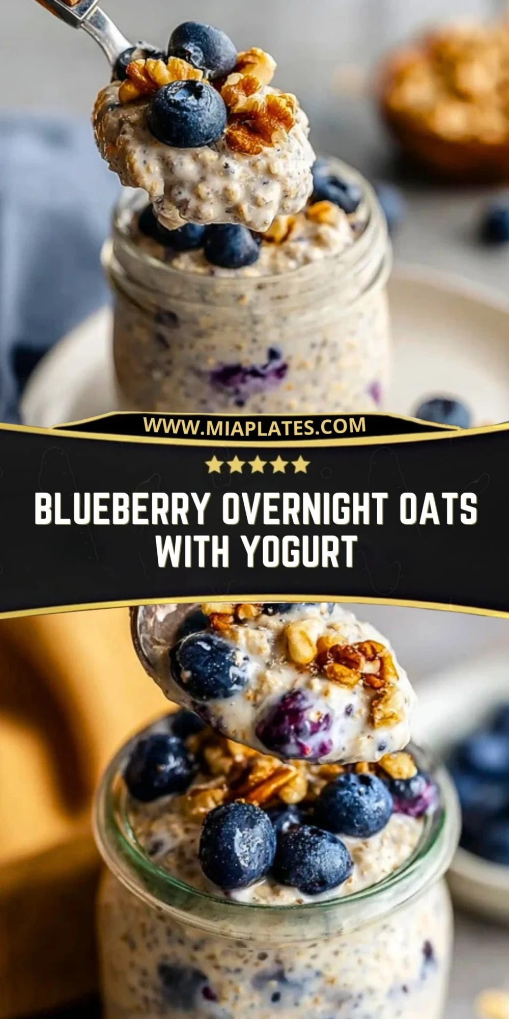 Blueberry Overnight Oats With Yogurt (2)