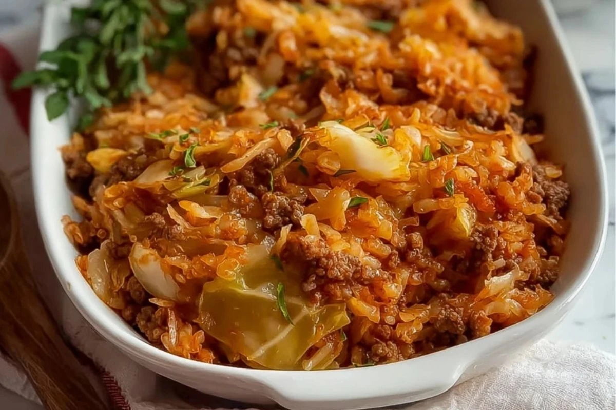 Budget Ground Beef And Cabbage Casserole