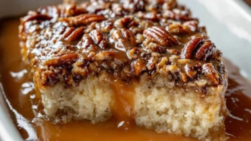 Butter Pecan Praline Poke Cake