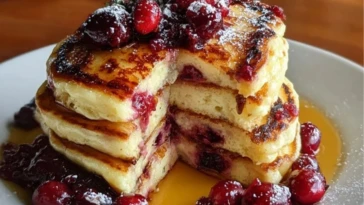 Cranberry Orange Ricotta Pancakes
