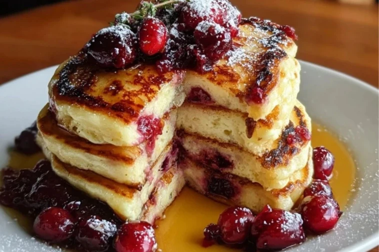 Cranberry Orange Ricotta Pancakes