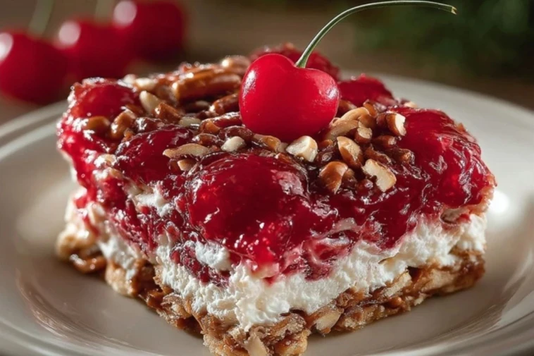 Cherry Pretzel Squares