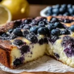 High-Protein Lemon Blueberry Breakfast Bake with Cottage Cheese