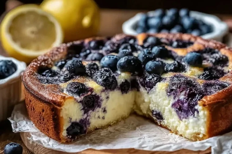High-Protein Lemon Blueberry Breakfast Bake with Cottage Cheese