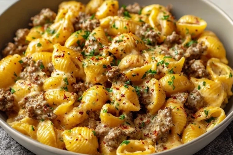 Creamy One-Pot Beef & Shells