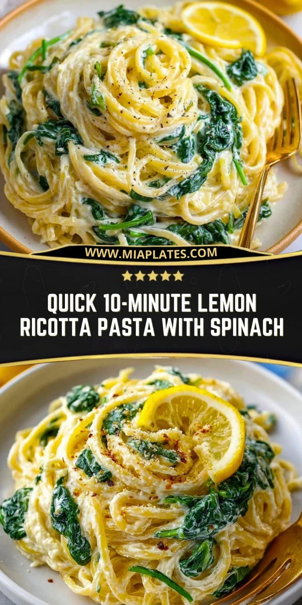 Quick 10-Minute Lemon Ricotta Pasta with Spinach (2)