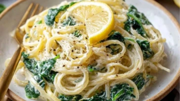 Quick 10-Minute Lemon Ricotta Pasta with Spinach