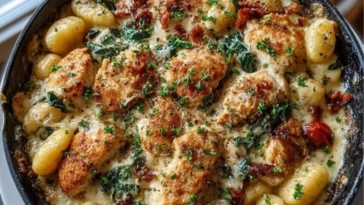 Savory Garlic Chicken and Gnocchi Skillet