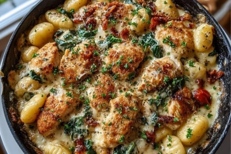 Savory Garlic Chicken and Gnocchi Skillet