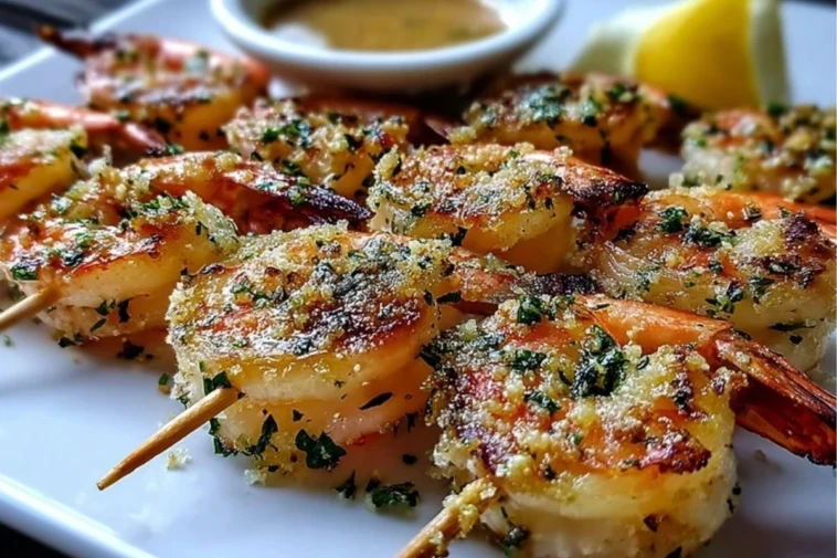 Garlic Parmesan Shrimp Skewers