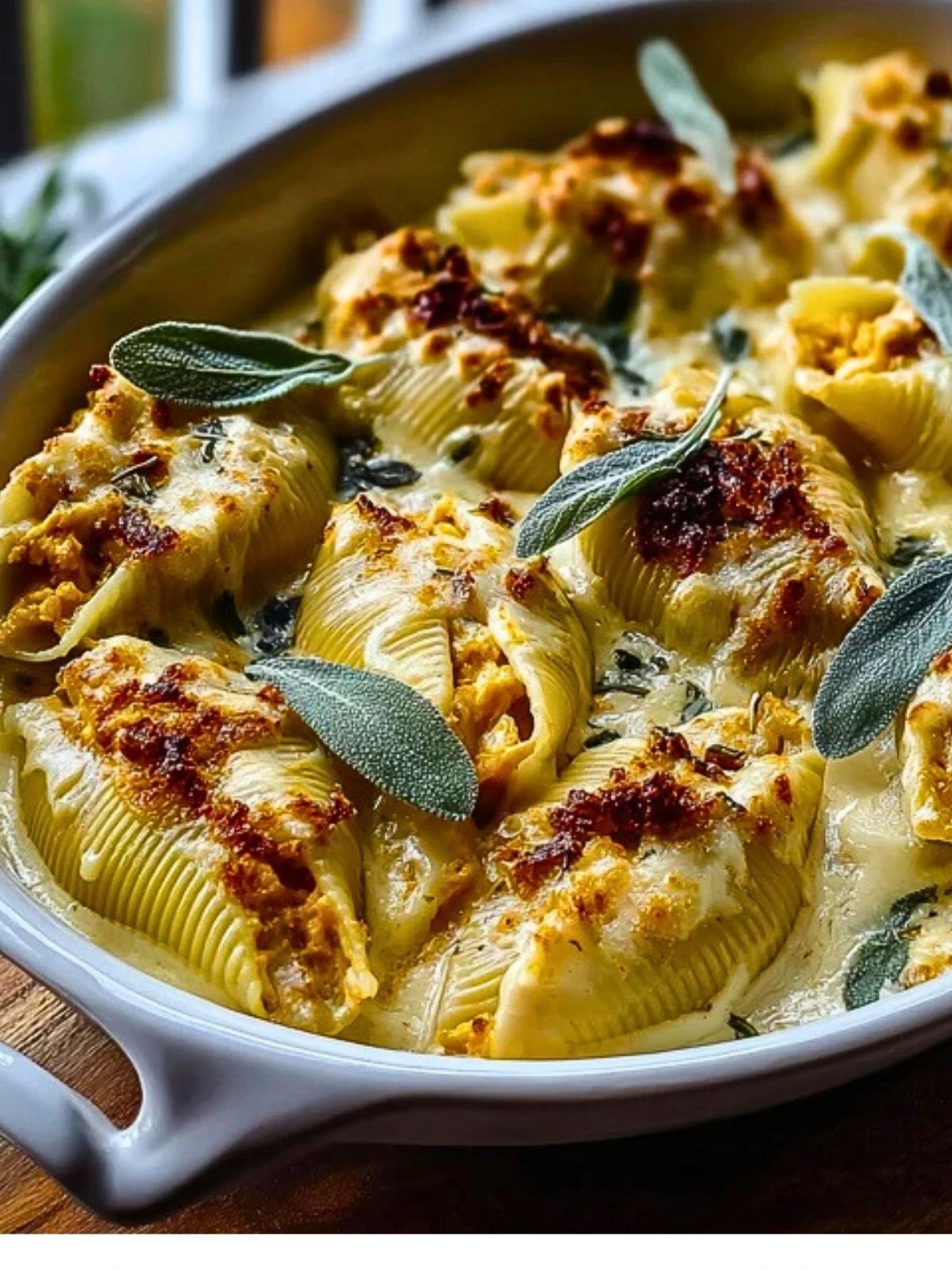Pumpkin Gouda Stuffed Shells With Brown Butter Sage Alfredo Sauce (1)