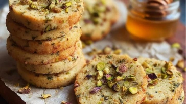 Salty Smoked Pistachio and Honey Shortbread Cookies