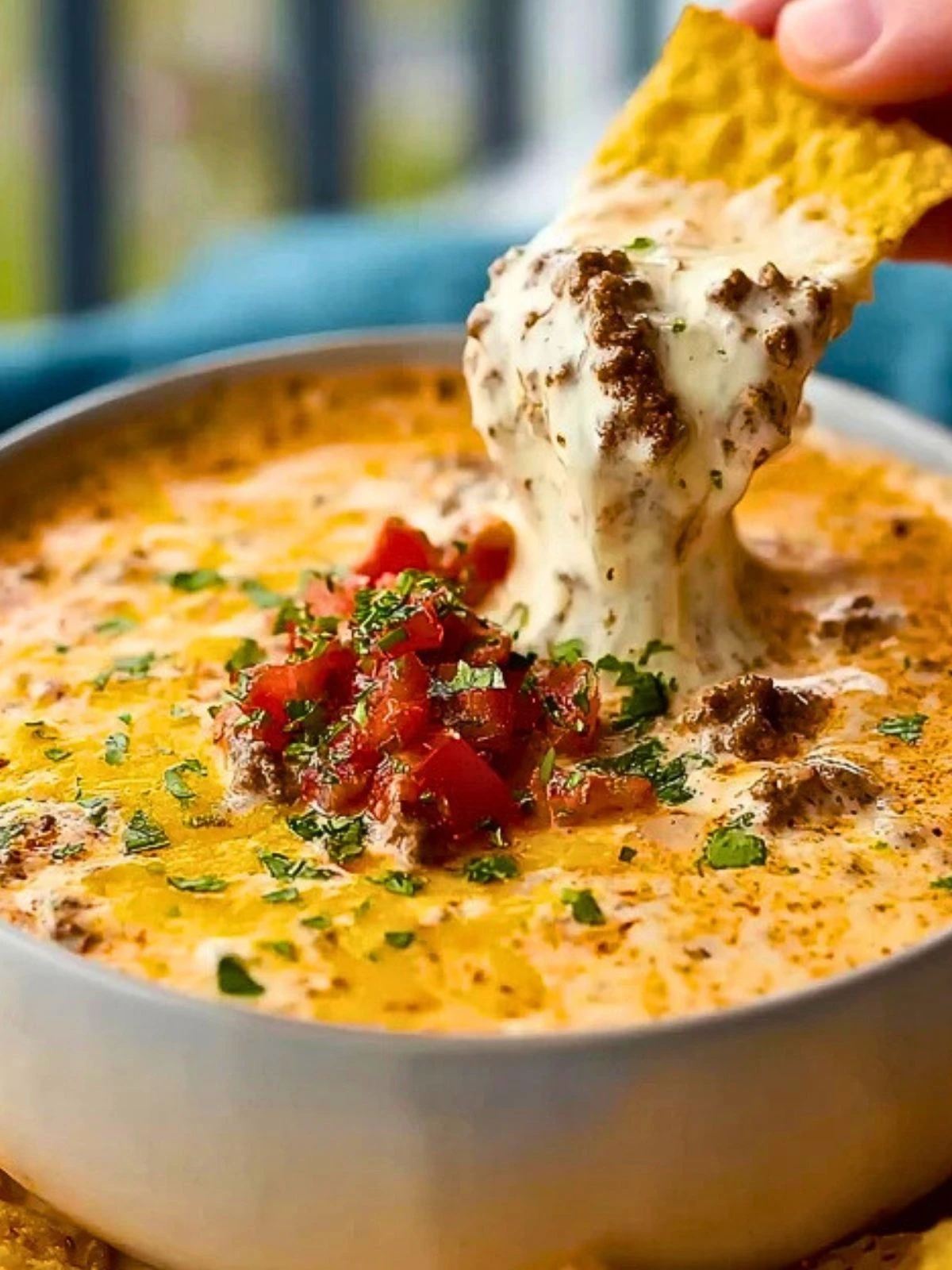 Melty Rotel Dip With Ground Beef And Sour Cream (1)