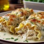 Easy Chicken Alfredo Lasagna Rolls