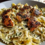 Cheesy Garlic Butter Chicken Bowties with Mozzarella Cream Sauce