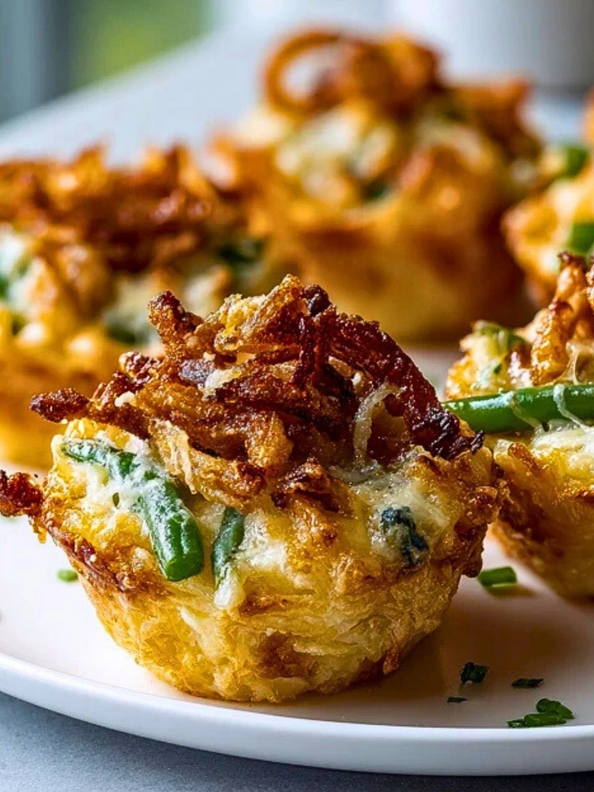 Garlic Parmesan Green Bean Casserole Cups (1)