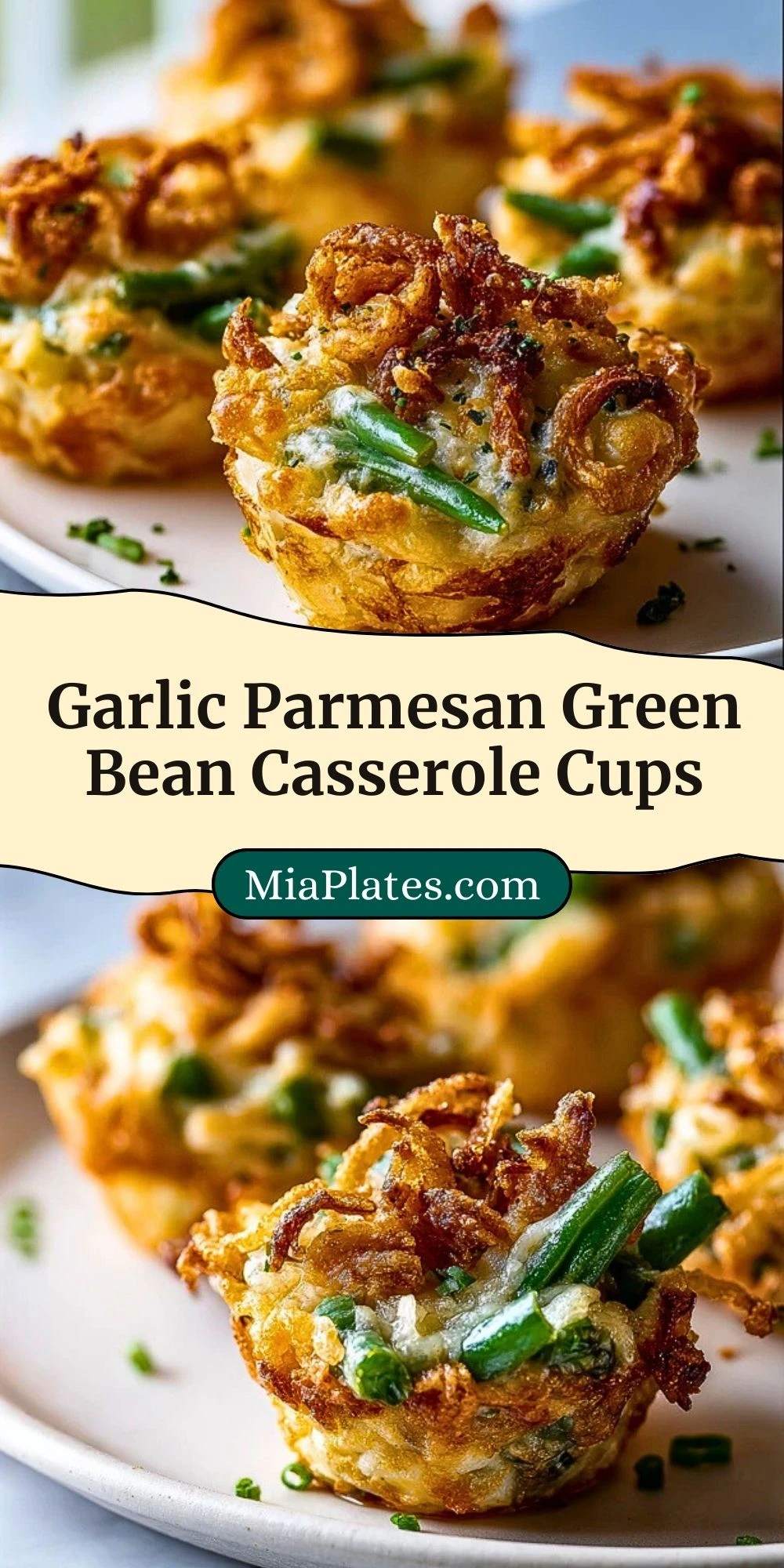 Garlic Parmesan Green Bean Casserole Cups (3)