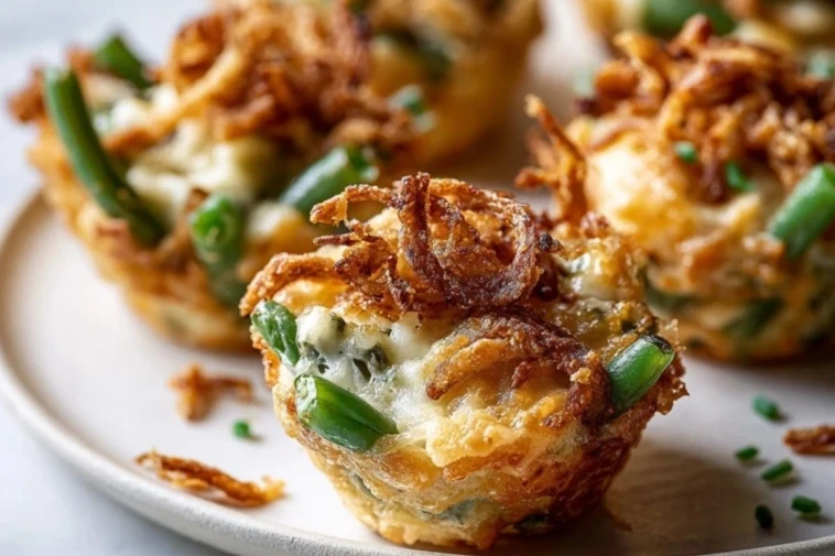Garlic Parmesan Green Bean Casserole Cups