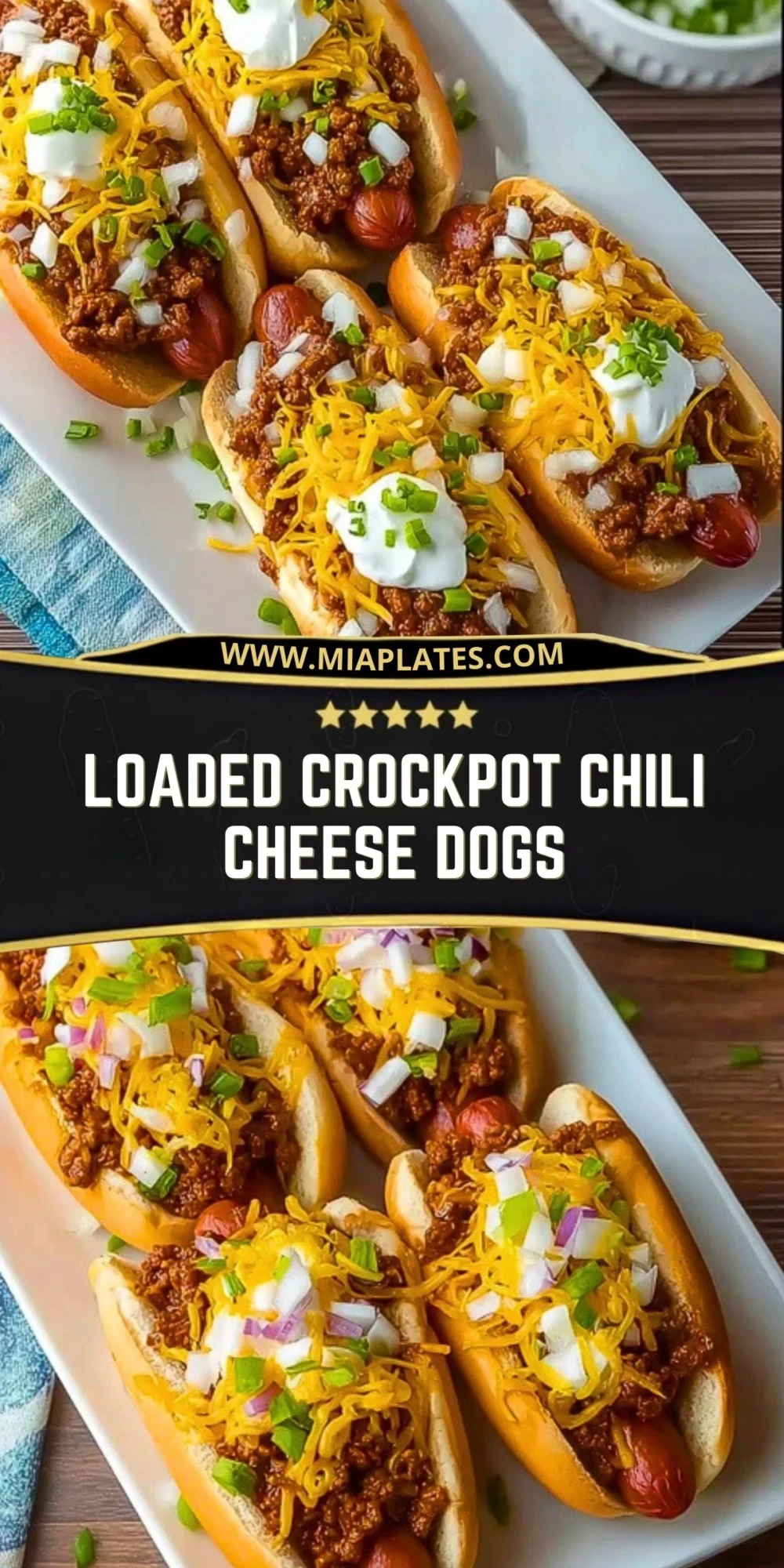 Loaded Crockpot Chili Cheese Dogs (2)