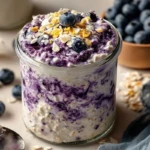 Blueberry Cottage Cheese Overnight Oats