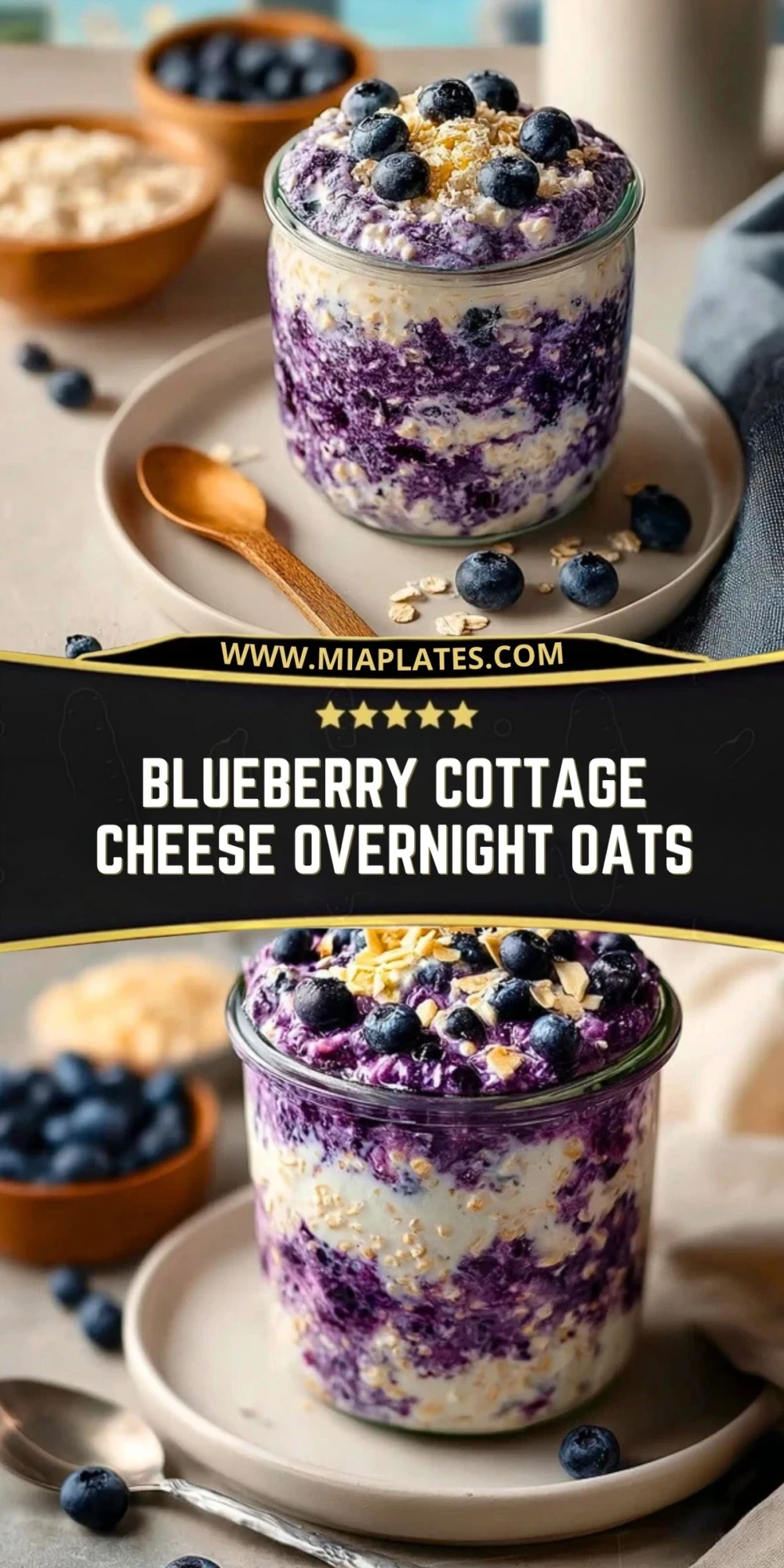 Blueberry Cottage Cheese Overnight Oats (2)
