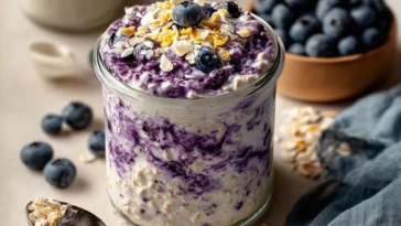 Blueberry Cottage Cheese Overnight Oats