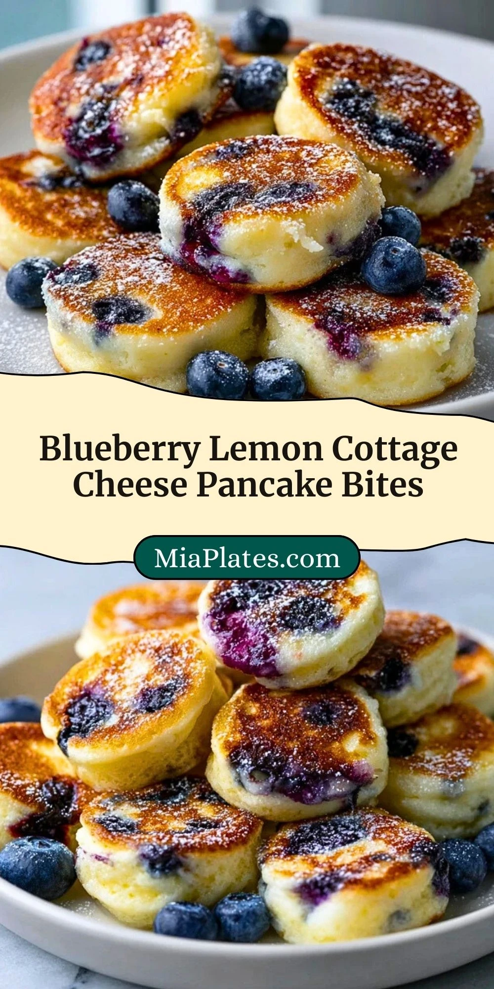 Blueberry Lemon Cottage Cheese Pancake Bites