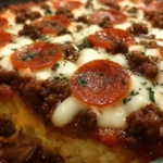 Deep Hamburger Sausage Pepperoni Bake