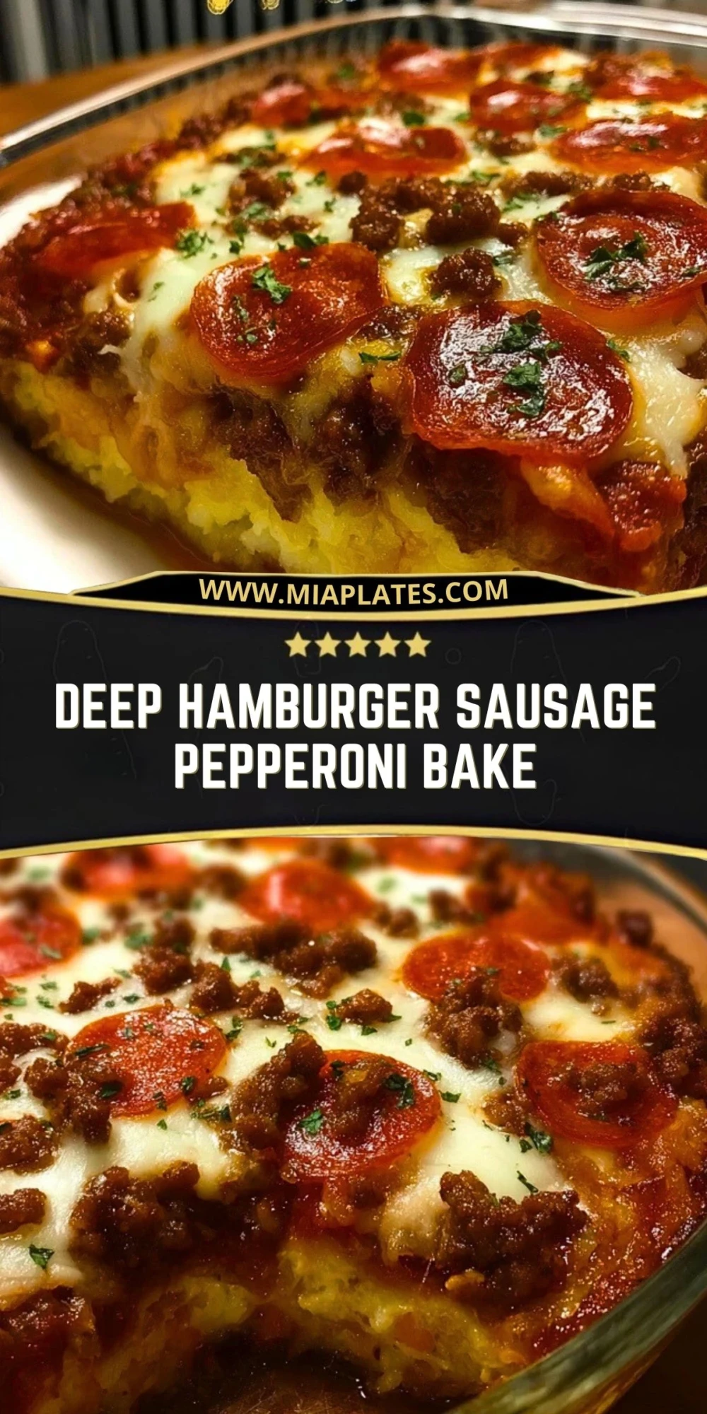 Deep Hamburger Sausage Pepperoni Bake (2)