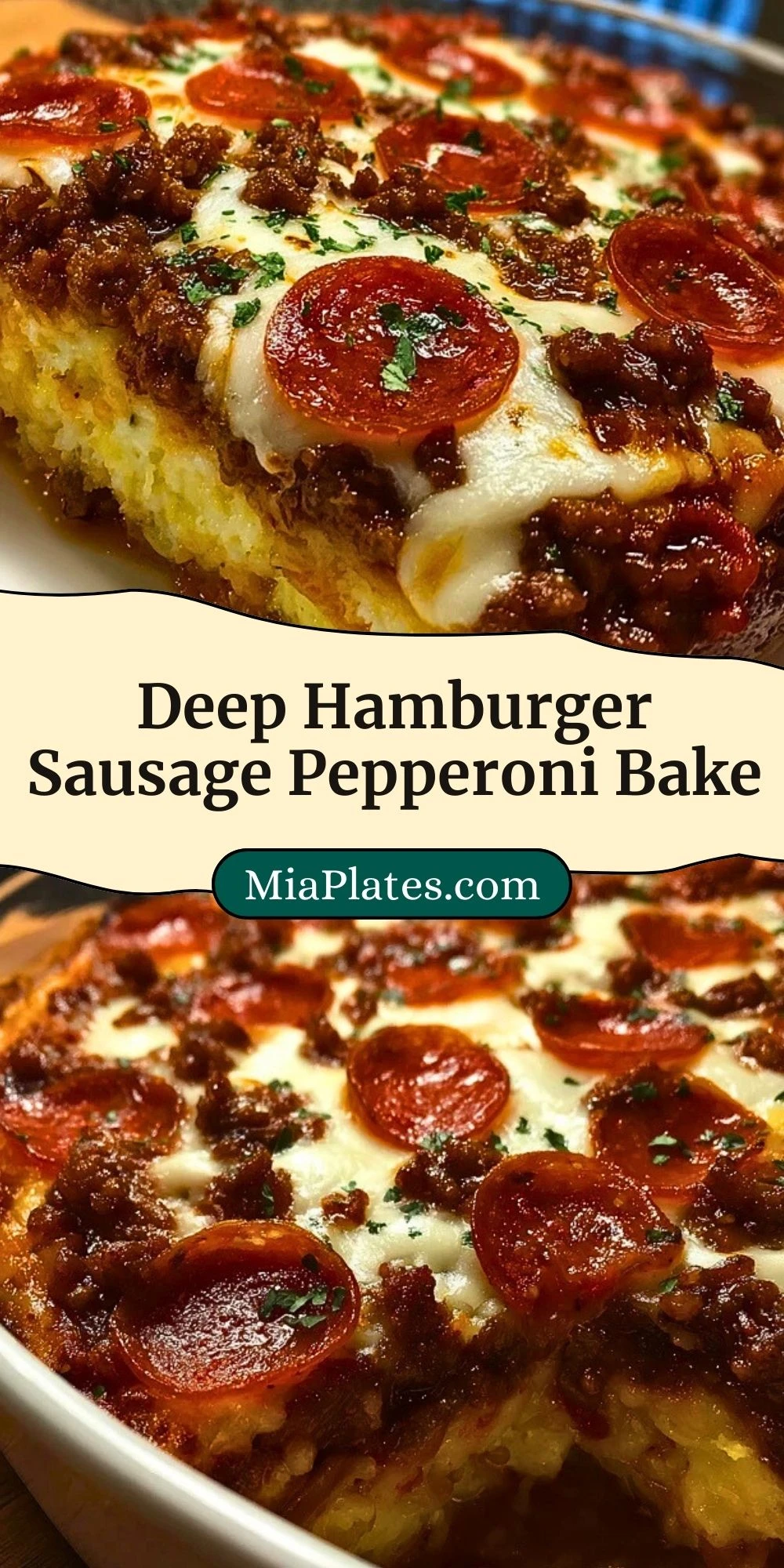 Deep Hamburger Sausage Pepperoni Bake (3)