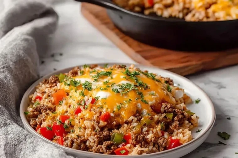 Delicious Ground Beef And Rice Skillet