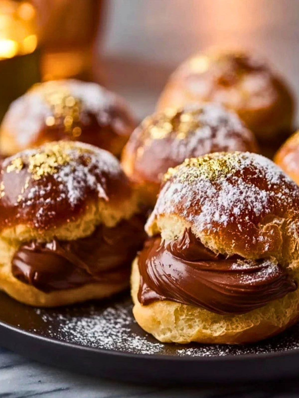 Gold Dusted Chocolate Profiteroles (1)
