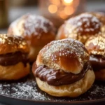 Gold Dusted Chocolate Profiteroles
