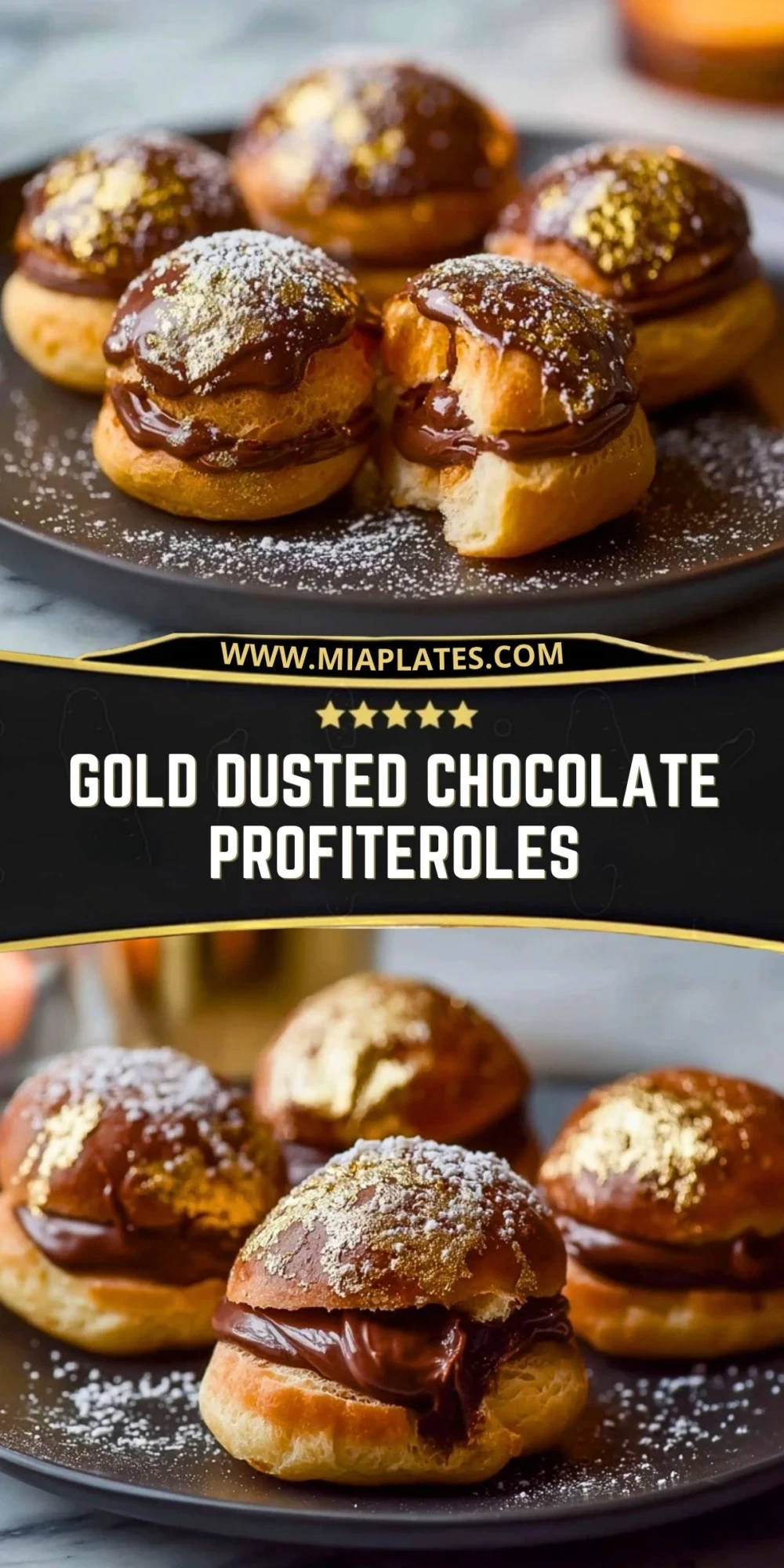 Gold Dusted Chocolate Profiteroles (2)