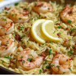 Lemon Garlic Shrimp Orzo
