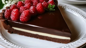 Elegant Chocolate Raspberry Tart with Ganache