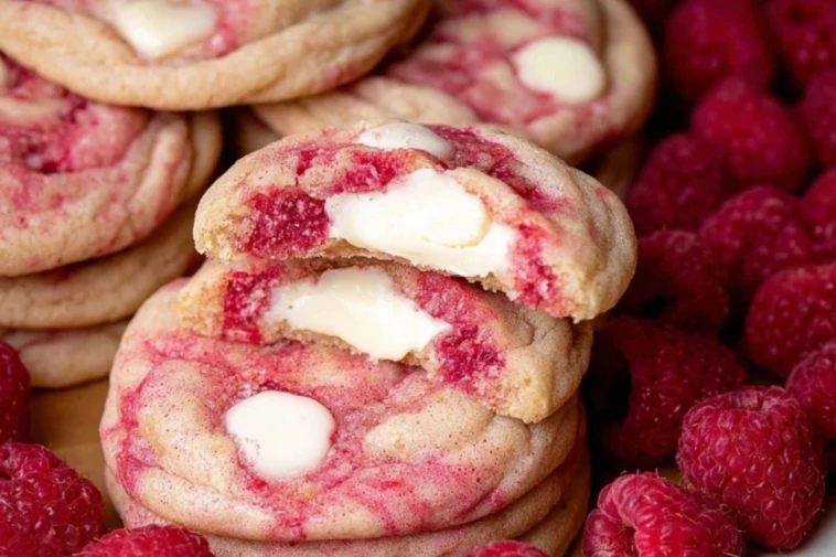 Raspberry White Chocolate Cheesecake Cookies