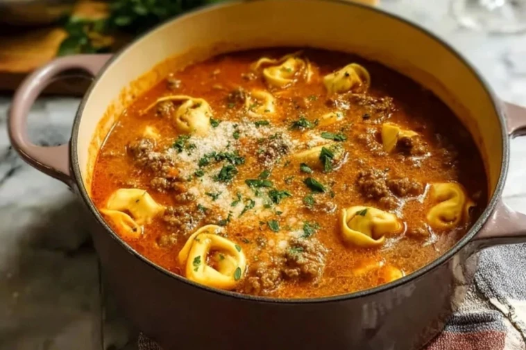 Rich Lasagna Soup With Tortellini