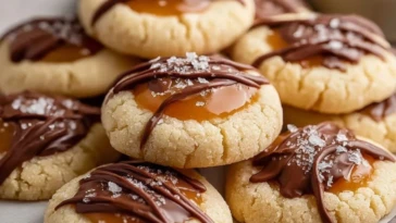 Twix Thumbprint Cookies