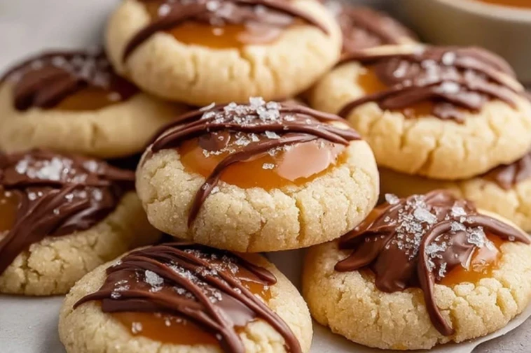 Twix Thumbprint Cookies