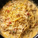 Crock Pot Cheesy Chicken Spaghetti