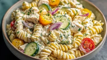 High-Protein Creamy Ranch Pasta Salad