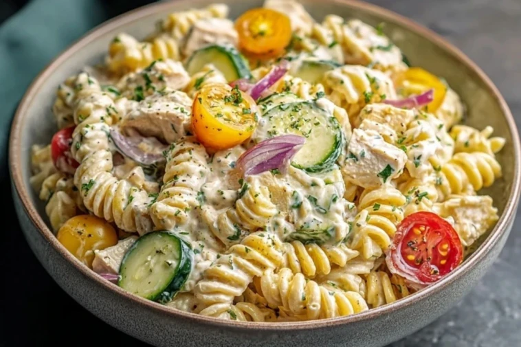 High-Protein Creamy Ranch Pasta Salad