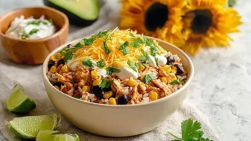 Easy Chicken Taco Rice Bowls