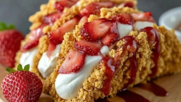 Strawberry Crunch Cheesecake Tacos