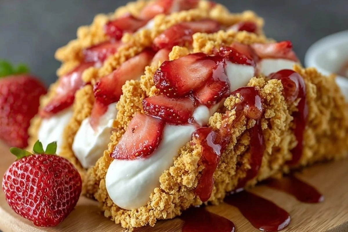Strawberry Crunch Cheesecake Tacos