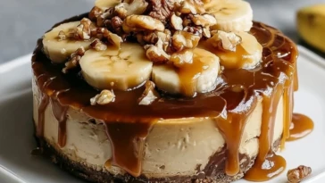 Banana Caramel Nut Cheesecake
