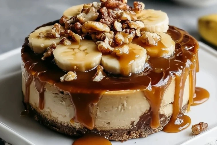 Banana Caramel Nut Cheesecake